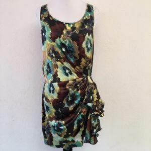 Cynthia Steffe Watercolor Print Silk Mini Dress